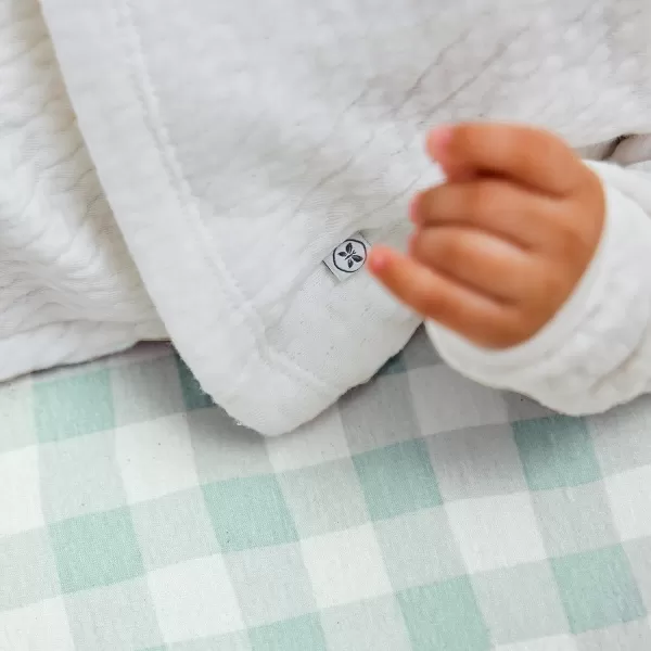 imageHonestBaby Quilted Baby Blankets Reversible Organic Cotton for Infant Boys Girls Unisex Pattern PlayGray One Size1pack Jumbo Leag Sage Reversible Blanket