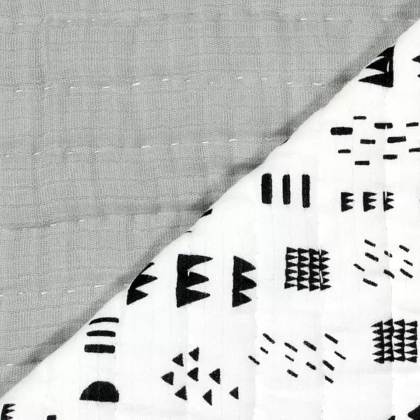 imageHonestBaby Quilted Baby Blankets Reversible Organic Cotton for Infant Boys Girls Unisex Pattern PlayGray One Size1pack Pattern PlayGray Hand Quilted Blanket