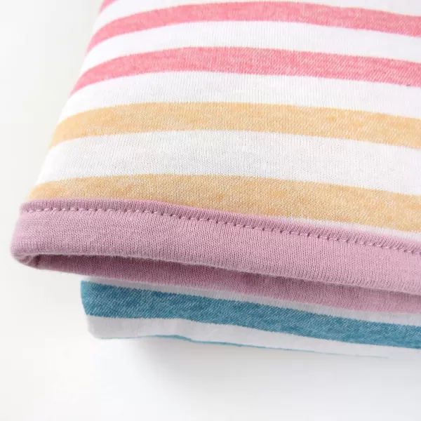 imageHonestBaby Quilted Baby Blankets Reversible Organic Cotton for Infant Boys Girls Unisex Pattern PlayGray One Size1pack Rainbow Stripe Reversible Blanket