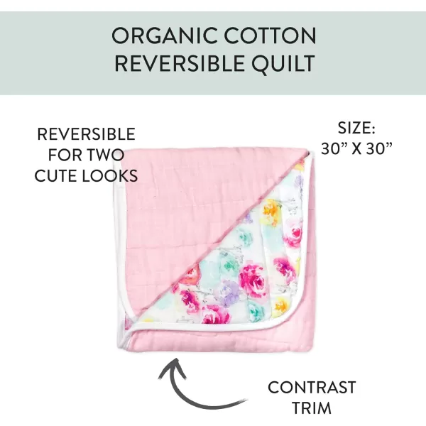 imageHonestBaby Quilted Baby Blankets Reversible Organic Cotton for Infant Boys Girls Unisex Pattern PlayGray One Size1pack Rose Blossom Hand Quilted Blanket