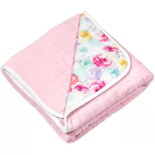 imageHonestBaby Quilted Baby Blankets Reversible Organic Cotton for Infant Boys Girls Unisex Pattern PlayGray One Size1pack Rose Blossom Hand Quilted Blanket