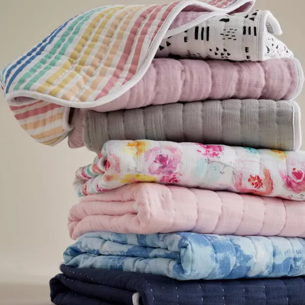 imageHonestBaby Quilted Baby Blankets Reversible Organic Cotton for Infant Boys Girls Unisex Pattern PlayGray One Size1pack Rose Blossom Hand Quilted Blanket