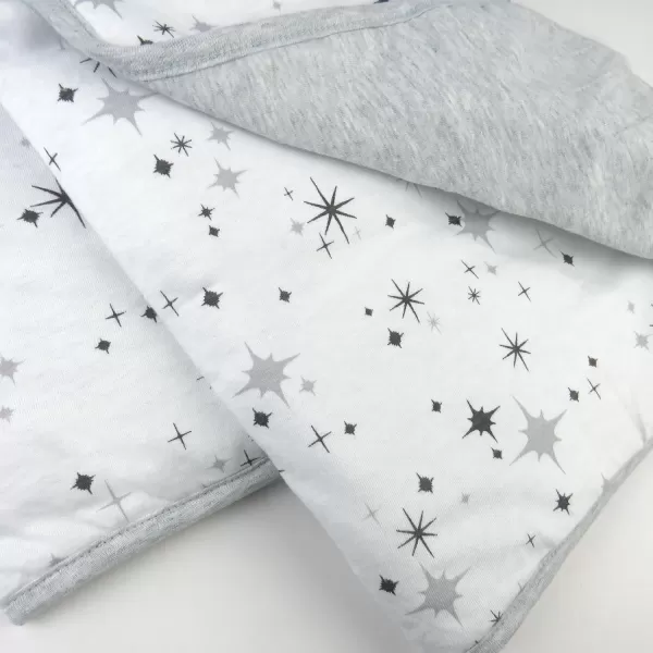 imageHonestBaby Quilted Baby Blankets Reversible Organic Cotton for Infant Boys Girls Unisex Pattern PlayGray One Size1pack Twinkle Star Lt G Heather Reversible Quilted Blanket