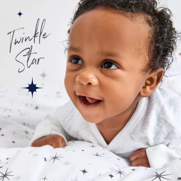 imageHonestBaby Quilted Baby Blankets Reversible Organic Cotton for Infant Boys Girls Unisex Pattern PlayGray One Size1pack Twinkle Star Lt G Heather Reversible Quilted Blanket