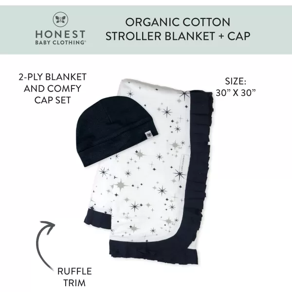 imageHonestBaby Quilted Baby Blankets Reversible Organic Cotton for Infant Boys Girls Unisex Pattern PlayGray One Size2Pack Jumbo Twinkle Star Navy Stroller Blanket