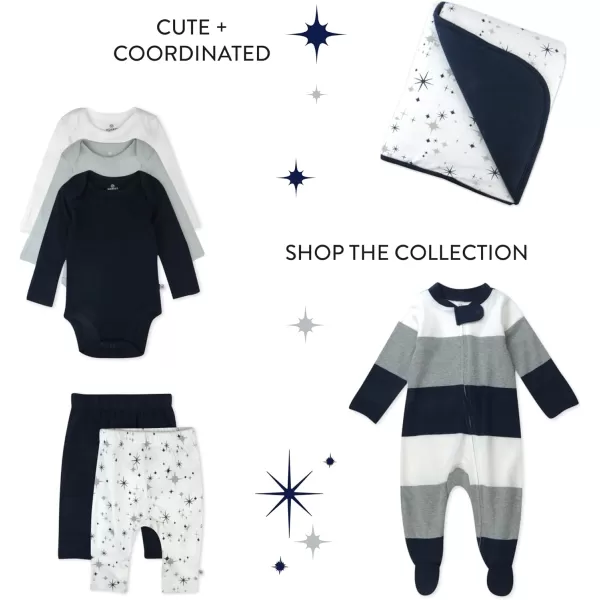 imageHonestBaby Quilted Baby Blankets Reversible Organic Cotton for Infant Boys Girls Unisex Pattern PlayGray One Size2Pack Jumbo Twinkle Star Navy Stroller Blanket