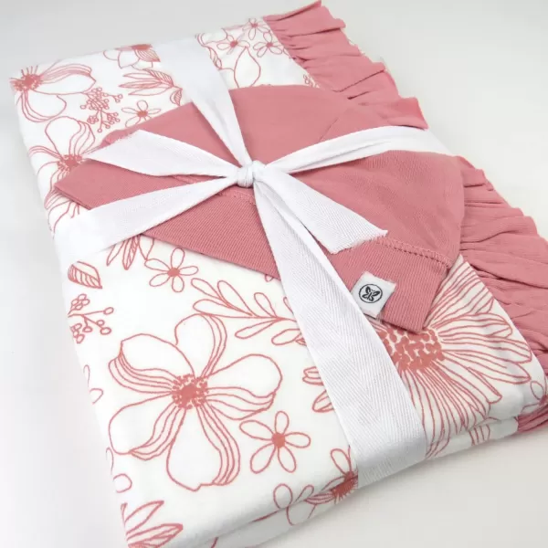 imageHonestBaby Quilted Baby Blankets Reversible Organic Cotton for Infant Boys Girls Unisex Pattern PlayGray One Size2Pack Sketchy Floral Pink Stroller Blanket