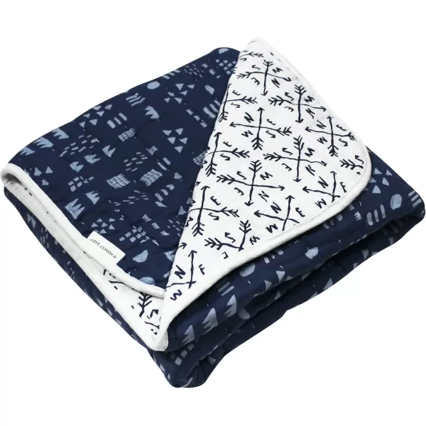 imageHonestBaby Quilted Baby Blankets Reversible Organic Cotton for Infant Boys Girls and Unisex LEGACY Fair Isle Gray One SizeCompassPattern Navy