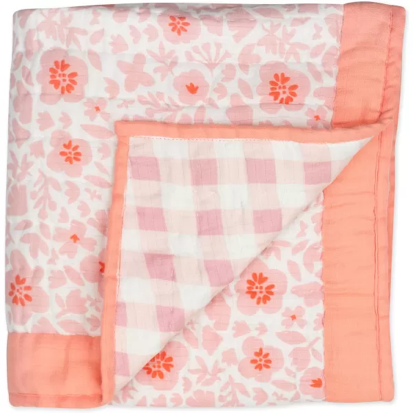imageHonestBaby Quilted Baby Blankets Reversible Organic Cotton for Infant Boys Girls and Unisex LEGACY Fair Isle Gray One SizePeach Skin Papercut Floral