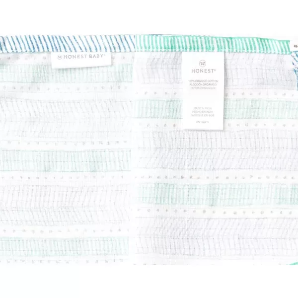 imageHonestBaby UnisexBaby 2Pack Organic Cotton Swaddle Blankets Legacy2Pack Dots  DashesLight Blue