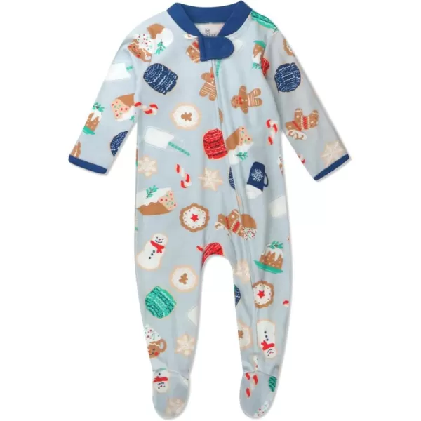 imageHonestBaby Baby Holiday Sleep and Play Footed Holiday Pajamas Onepiece Sleeper Zipfront Organic Cotton PjsEverything Nice