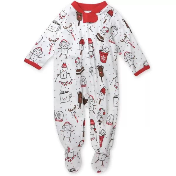 imageHonestBaby Baby Holiday Sleep and Play Footed Holiday Pajamas Onepiece Sleeper Zipfront Organic Cotton PjsOoie Gooie Holiday