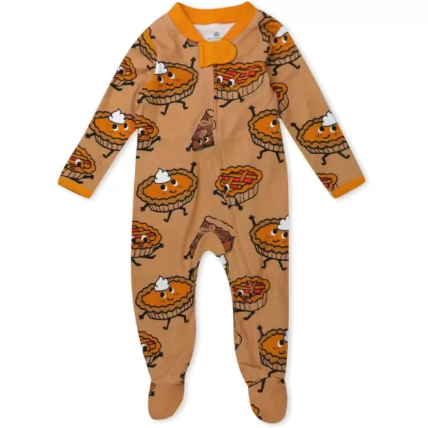 imageHonestBaby Baby Holiday Sleep and Play Footed Holiday Pajamas Onepiece Sleeper Zipfront Organic Cotton PjsPie Party