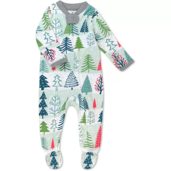 imageHonestBaby Baby Sleep and Play Footed Pajamas Onepiece Sleeper Jumpsuit Zipfront Pjs Organic CottonFeelin Pine