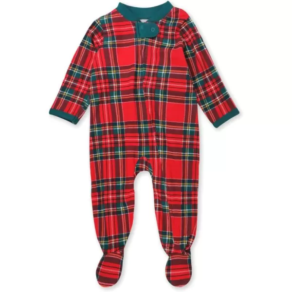 imageHonestBaby Baby Sleep and Play Footed Pajamas Onepiece Sleeper Jumpsuit Zipfront Pjs Organic CottonRoyal Stewart Plaid