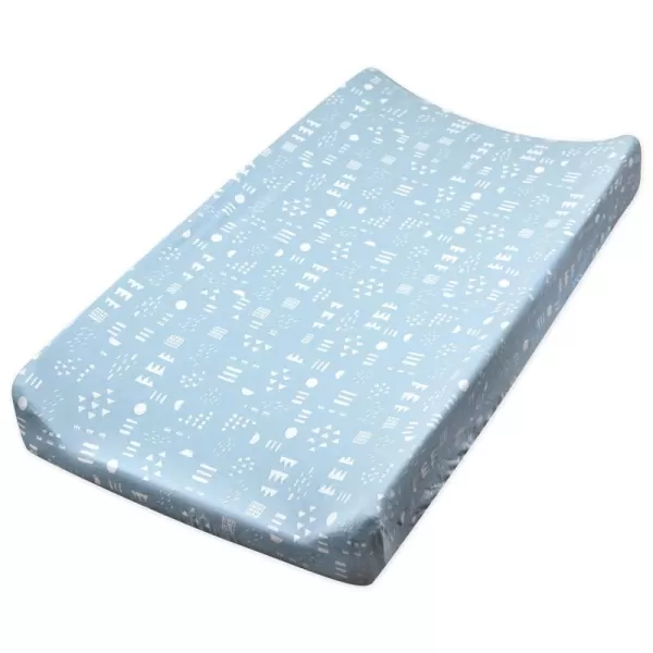 imageHonestBaby Boys Organic Cotton Changing Pad Cover Tossed Skulls One SizePattern Play Light Blue