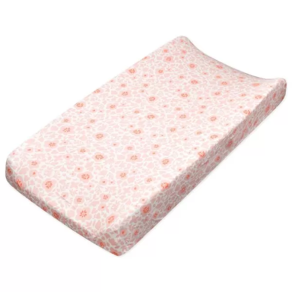 imageHonestBaby Boys Organic Cotton Changing Pad Cover Tossed Skulls One SizePeach Skin Papercut Floral
