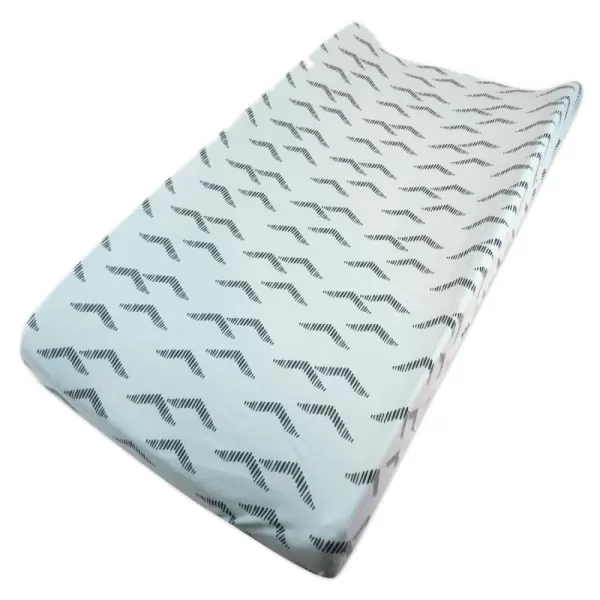 imageHonestBaby Boys Organic Cotton Changing Pad Cover Tossed Skulls One SizePyramids Whispering Blue