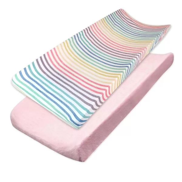 imageHonestBaby Boys Organic Cotton Changing Pad Cover Tossed Skulls One SizeRainbow Stripe