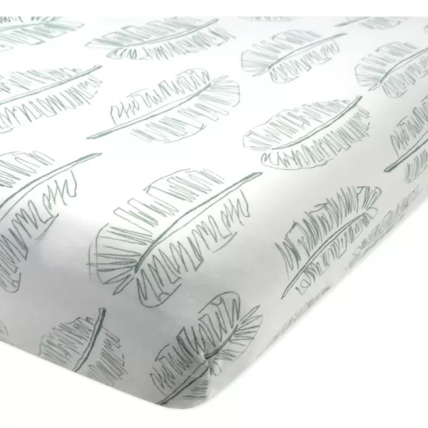 imageHonestBaby Fitted Crib Sheets Fits Standard Mattress Bassinet Mini Prints 100 Organic Cotton Baby Boys Girls Unisex Pink Salt Fitted Crib Sheet One SizeJumbo Leaf Sage