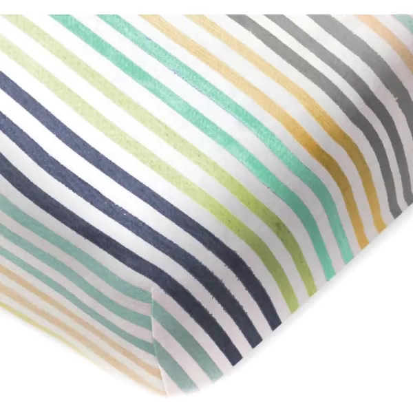 imageHonestBaby Fitted Crib Sheets Fits Standard Mattress Bassinet Mini Prints 100 Organic Cotton Baby Boys Girls Unisex Pink Salt Fitted Crib Sheet One SizeRainbow Stripe Blues