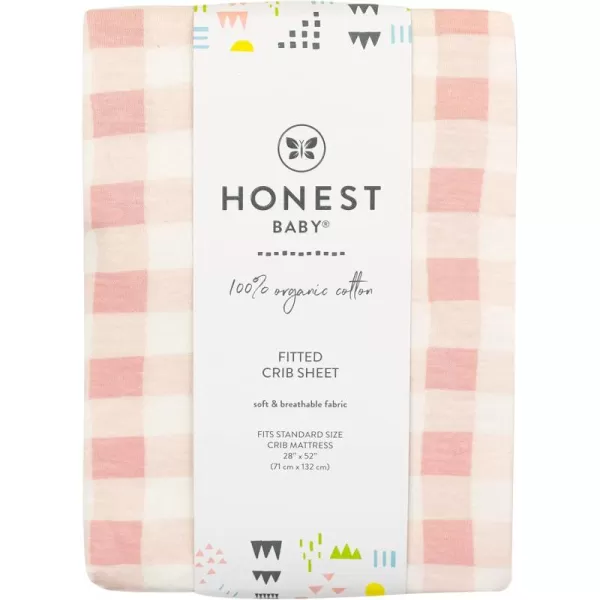 imageHonestBaby Fitted Crib Sheets Fits Standard Mattress Bassinet Mini Prints 100 Organic Cotton Baby Boys Girls Unisex Pink Salt Fitted Crib Sheet One SizePeach Skin Painted Buffalo Check