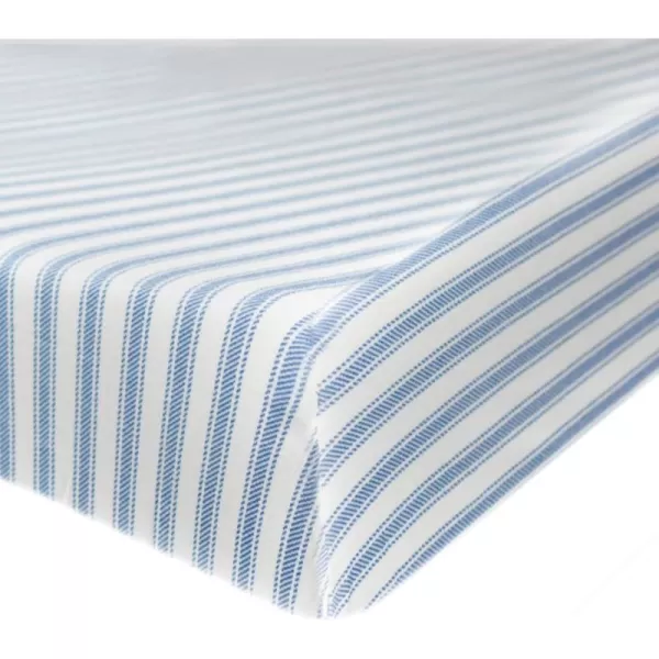 imageHonestBaby Fitted Crib Sheets Fits Standard Mattress Bassinet Mini Prints 100 Organic Cotton Baby Boys Girls Unisex Pink Salt Fitted Crib Sheet One SizeBlue Ticking Stripe