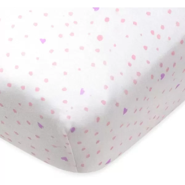 imageHonestBaby Fitted Crib Sheets Fits Standard Mattress Bassinet Mini Prints 100 Organic Cotton Baby Boys Girls Unisex Pink Salt Fitted Crib Sheet One SizeLove Dot