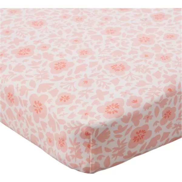 imageHonestBaby Fitted Crib Sheets Fits Standard Mattress Bassinet Mini Prints 100 Organic Cotton Baby Boys Girls Unisex Pink Salt Fitted Crib Sheet One SizePeach Skin Papercut Floral