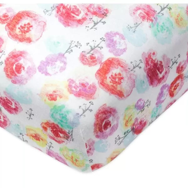imageHonestBaby Fitted Crib Sheets Fits Standard Mattress Bassinet Mini Prints 100 Organic Cotton Baby Boys Girls Unisex Pink Salt Fitted Crib Sheet One SizeRose Blossom