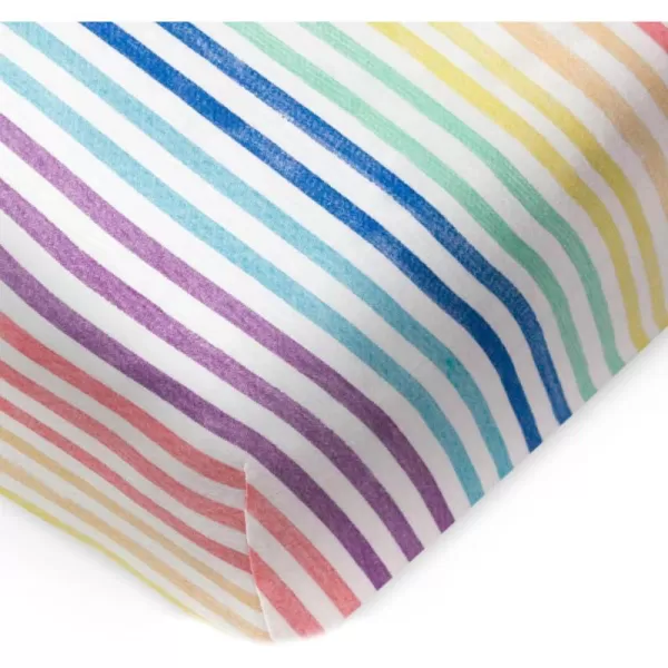 imageHonestBaby Fitted Crib Sheets Fits Standard Mattress Bassinet Mini Prints 100 Organic Cotton Baby Boys Girls Unisex Pink Salt Fitted Crib Sheet One SizeRainbow Stripe