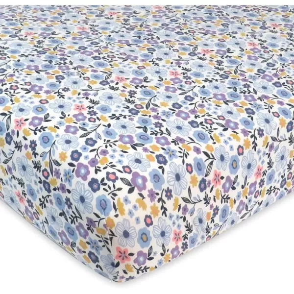 imageHonestBaby Fitted Crib Sheets Fits Standard Mattress Bassinet Mini Prints 100 Organic Cotton Baby Boys Girls and Unisex LEGACY Pattern Play Light Blue One SizeFall Floral Purple