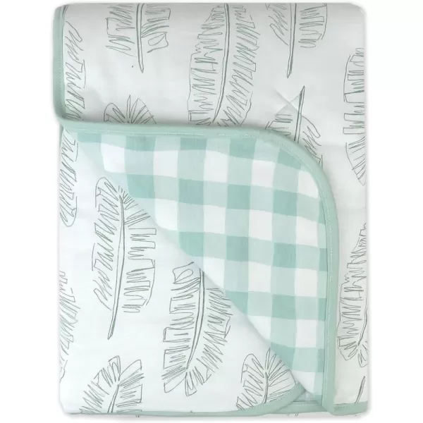imageHonestBaby Quilted Baby Blankets Reversible Organic Cotton for Infant Boys Girls Unisex Pattern PlayGray One Size1pack Jumbo Leag Sage Reversible Blanket