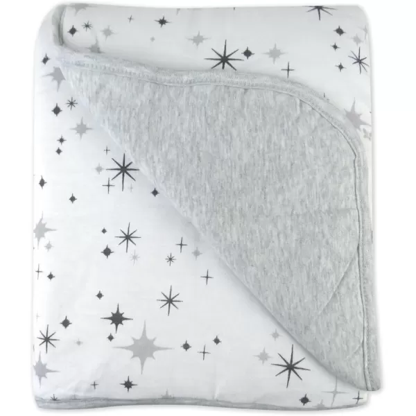 imageHonestBaby Quilted Baby Blankets Reversible Organic Cotton for Infant Boys Girls Unisex Pattern PlayGray One Size1pack Twinkle Star Lt G Heather Reversible Quilted Blanket