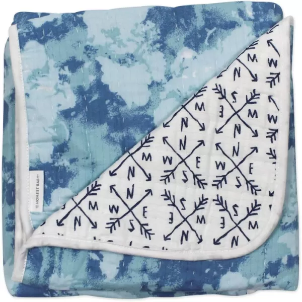1-pack Watercolor World/Compass Hand Quilted Blanket