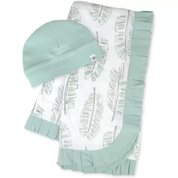 imageHonestBaby Quilted Baby Blankets Reversible Organic Cotton for Infant Boys Girls Unisex Pattern PlayGray One Size2Pack Jumbo Leaf Sage Stroller Blanket