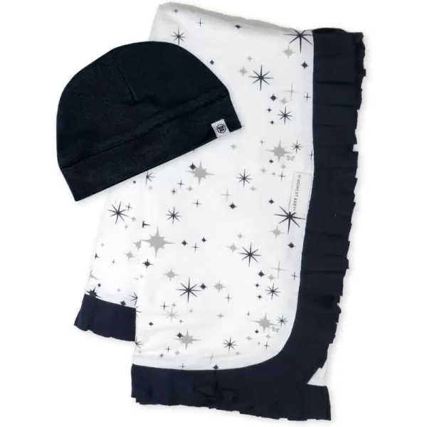 imageHonestBaby Quilted Baby Blankets Reversible Organic Cotton for Infant Boys Girls Unisex Pattern PlayGray One Size2Pack Jumbo Twinkle Star Navy Stroller Blanket