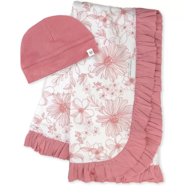 imageHonestBaby Quilted Baby Blankets Reversible Organic Cotton for Infant Boys Girls Unisex Pattern PlayGray One Size2Pack Sketchy Floral Pink Stroller Blanket