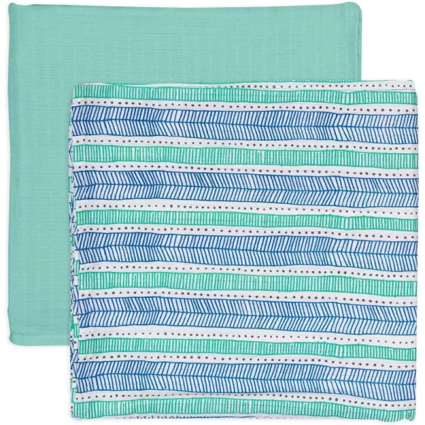imageHonestBaby UnisexBaby 2Pack Organic Cotton Swaddle Blankets Legacy2Pack Dots  DashesLight Blue