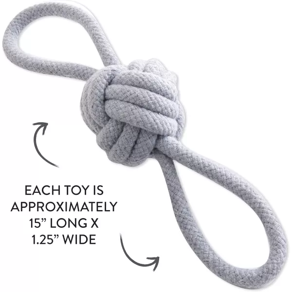 imageHonestBaby 3Pack Rope Pull Toys Durable Organic Cotton for Pets BlackGray One SizeBlackGray