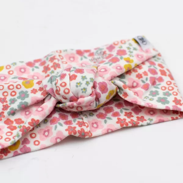imageHonestBaby Baby Accessories Organic Cotton Knotted Headbands Legacy2Pack Meadow Floral Pink Blush