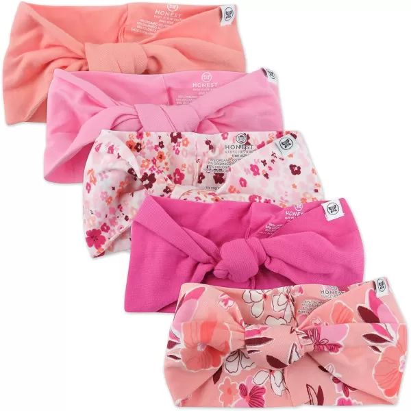 imageHonestBaby Baby Accessories Organic Cotton Knotted Headbands Legacy5Pack Dreamy Floral Pink Peach