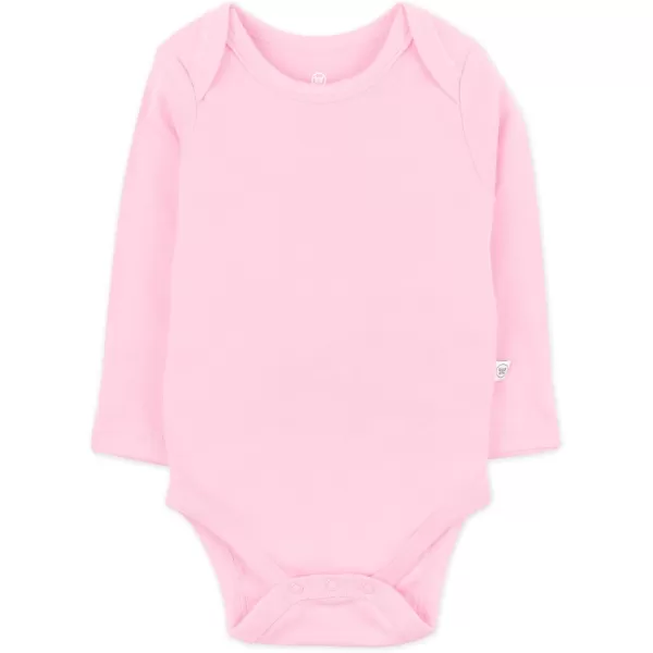 imageHonestBaby Baby Girls 5pack Long Sleeve Bodysuits Onepiece 100 Organic Cotton for Infant Baby Girls Unisex5pack Pink Ombre