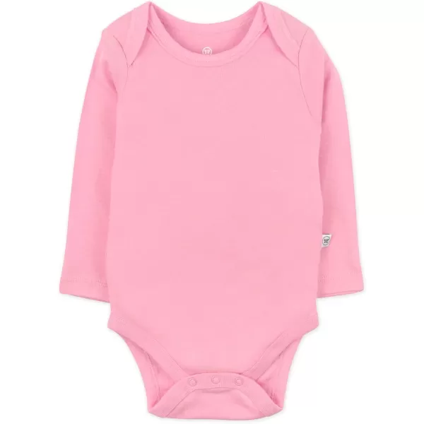imageHonestBaby Baby Girls 5pack Long Sleeve Bodysuits Onepiece 100 Organic Cotton for Infant Baby Girls Unisex5pack Pink Ombre