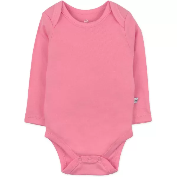 imageHonestBaby Baby Girls 5pack Long Sleeve Bodysuits Onepiece 100 Organic Cotton for Infant Baby Girls Unisex5pack Pink Ombre