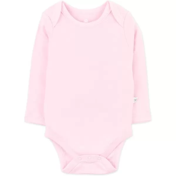 imageHonestBaby Baby Girls 5pack Long Sleeve Bodysuits Onepiece 100 Organic Cotton for Infant Baby Girls Unisex5pack Pink Ombre