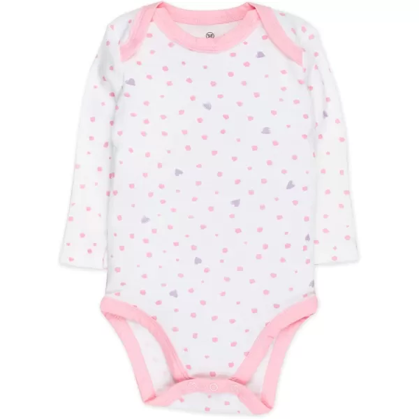 imageHonestBaby Baby Girls 5pack Long Sleeve Bodysuits Onepiece 100 Organic Cotton for Infant Baby Girls Unisex5pack Rose Blossom