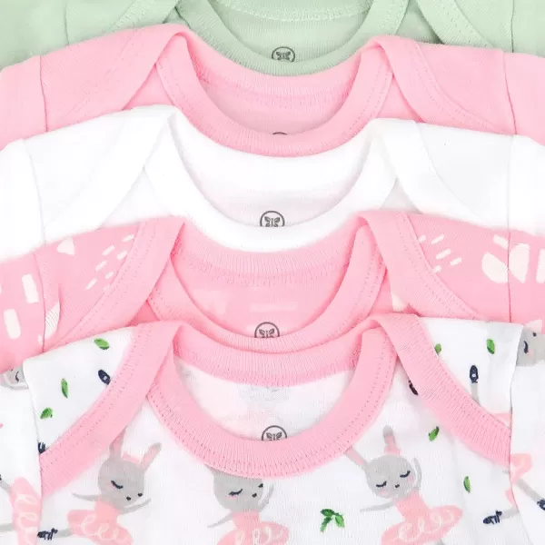 imageHonestBaby Baby Girls 5pack Long Sleeve Bodysuits Onepiece 100 Organic Cotton for Infant Baby Girls Unisex5pack Tutu Cute