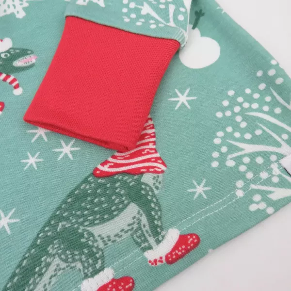 imageHonestBaby Baby Holiday 2Piece Pajamas Sleepwear PJs 100 Organic Cotton for Infant Baby and Toddler Boys ampamp Girls UnisexHoliday Dino