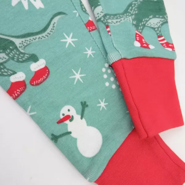 imageHonestBaby Baby Holiday 2Piece Pajamas Sleepwear PJs 100 Organic Cotton for Infant Baby and Toddler Boys ampamp Girls UnisexHoliday Dino